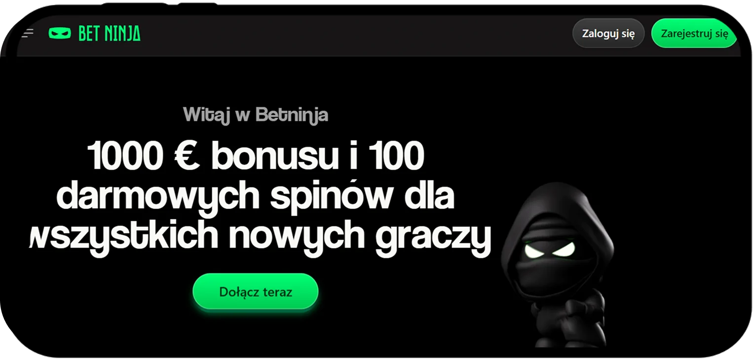 BetNinja - Kasyno z Pakietem do €1 000 i Niskim Wymogiem Obrotu 30x