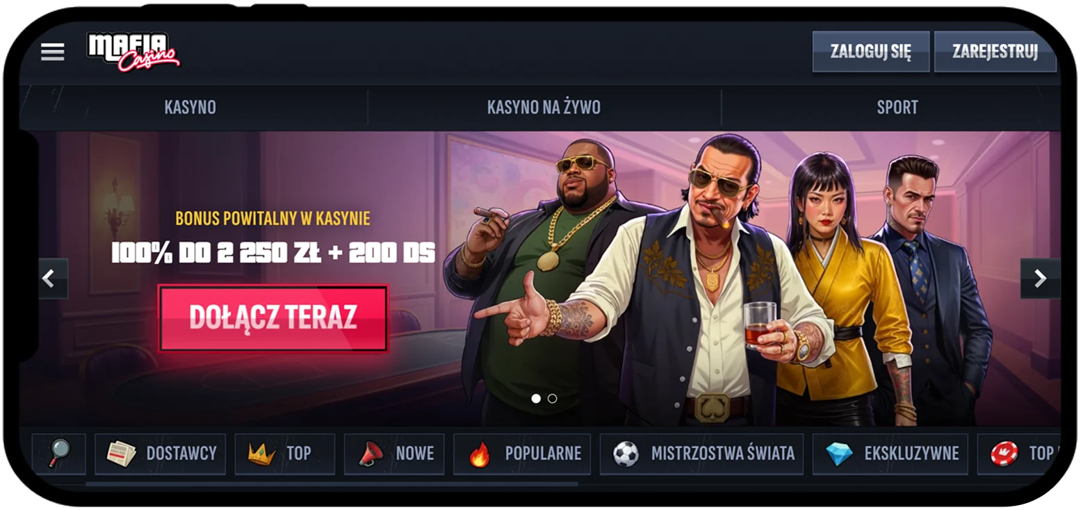 MafiaCasino - Kasyno Online z 12 000+ Grami i Własnym Sportsbookiem